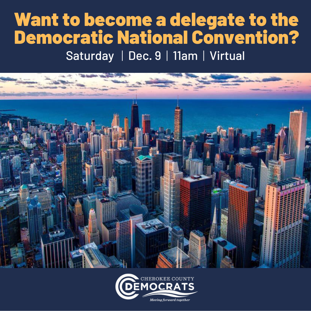 Want to become a delegate to the Democratic National Convention? Sunday Dec. 9 11 am Virtual