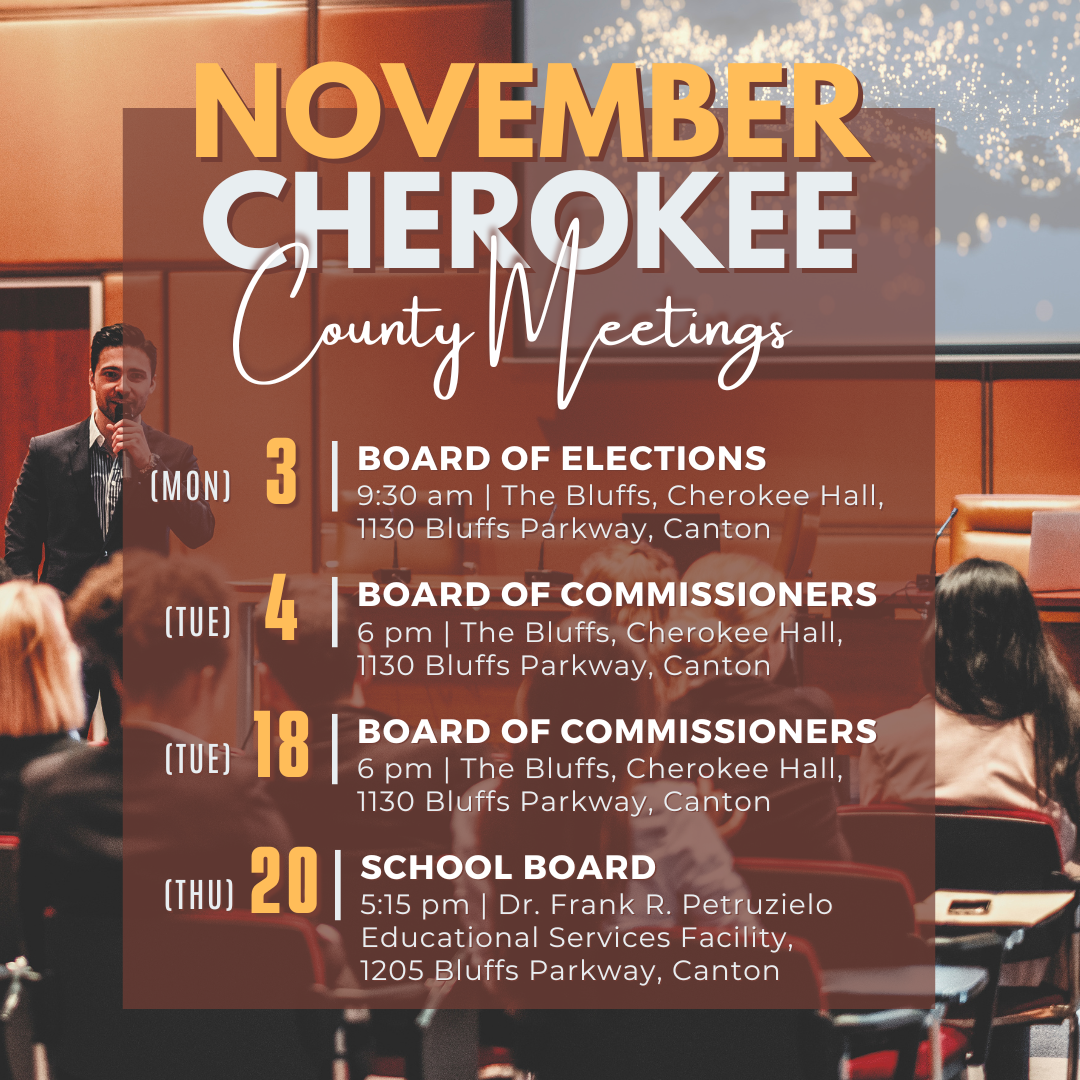 Cherokee County November 2025 Meetings